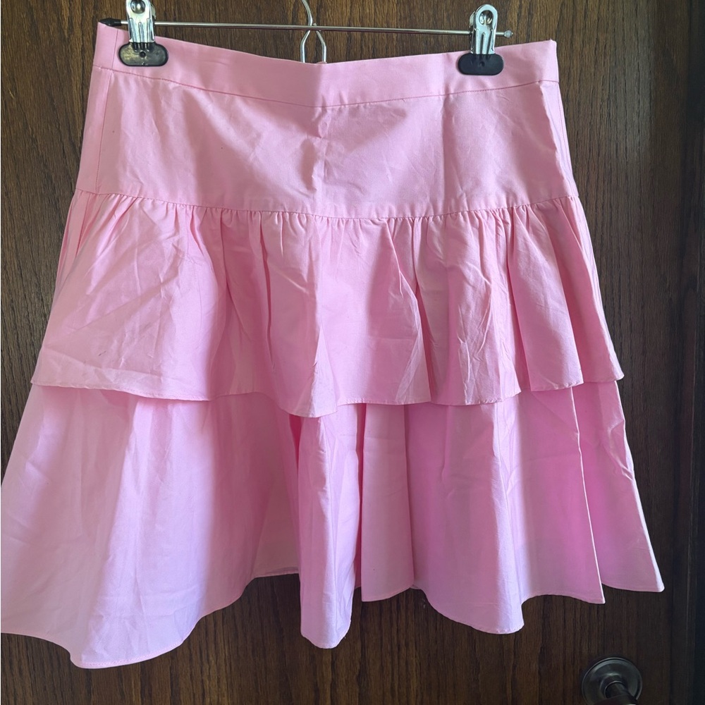 J. Crew Pink Tiered Ruffle Skirt US 6